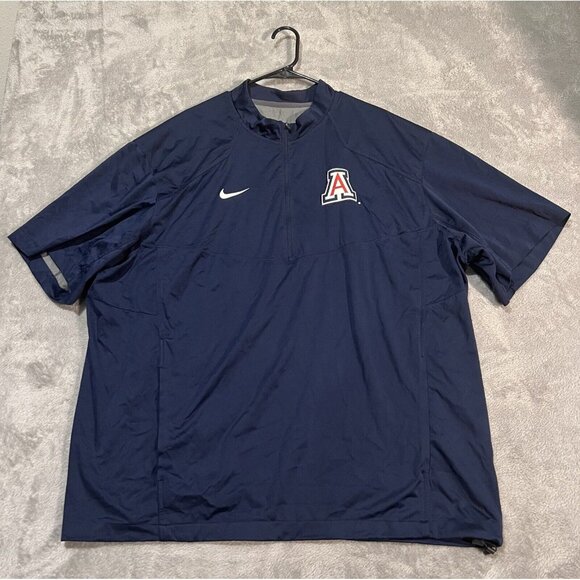 University Of Arizona Jacket Mens 3XL Blue Nike 1/2 Zip Pullover Jacket Wildcat - Picture 1 of 7